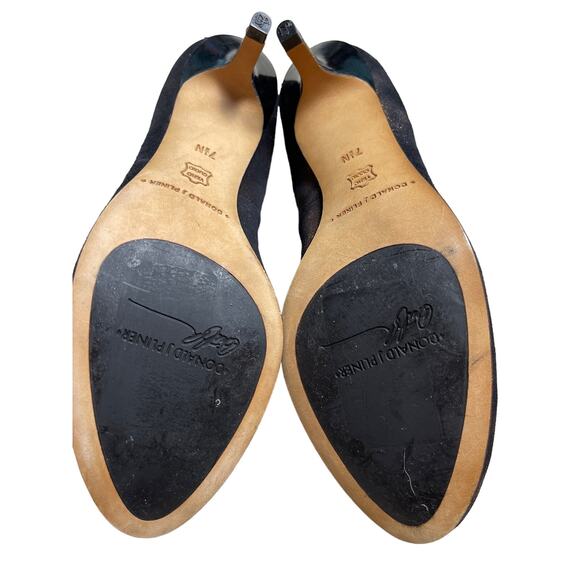 Donald J Pliner Black Bronze Dusted Metallic Kitten Heels Size 7.5 Narrow - Picture 6 of 8